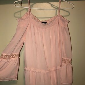 Off the shoulders pink blouse